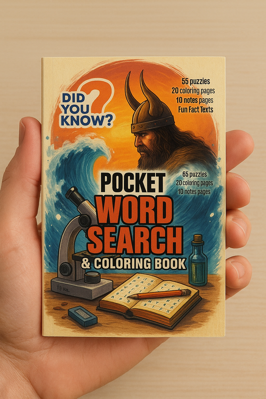 Did You Know? Pocket Word Search Puzzles – Fun Facts, Activity Book, Coloring Pages & Notes: A Brain-Boosting Small Book for Curious Minds